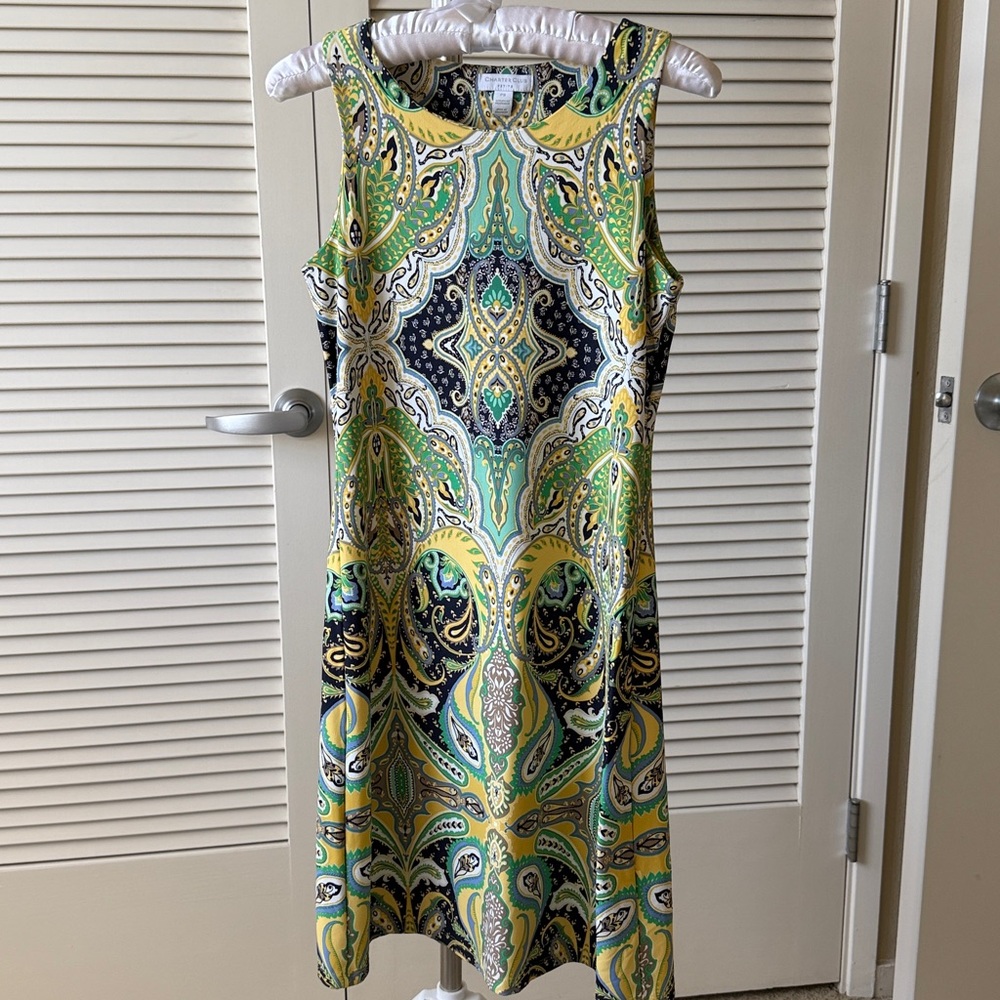 Vibrant Paisley Sleeveless Shift Dress